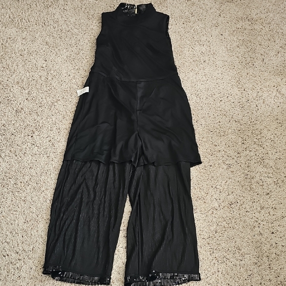 Micheal Kors sz 10 bkack sequin jumpsuit - Picture 11 of 14